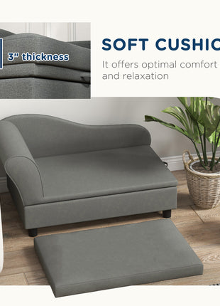 Pet Sofa Dog Sofa for Small Dogs with Storage, Gray