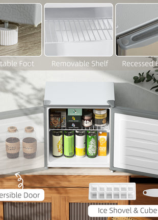 1.1 Cu.Ft Countertop Mini Freezer, Compact Upright Freezer with Removable Shelves, Gray