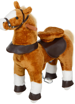 Ride on Horse, Walking Horse Toy, Kids Riding Pony w/ Wheels & Neighing Sounds for 3-5 Years, up to 132 Pounds