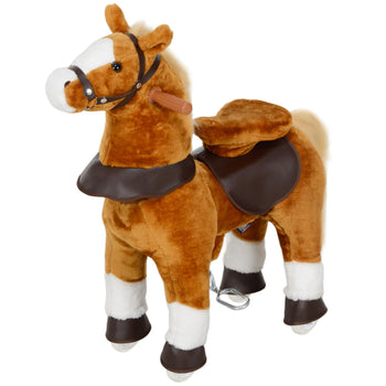 Ride on Horse, Walking Horse Toy, Kids Riding Pony w/ Wheels & Neighing Sounds for 3-5 Years, up to 132 Pounds