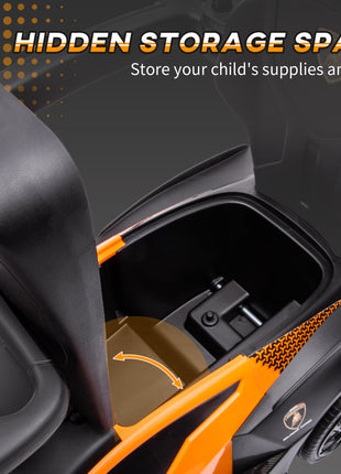 2-in-1 Ride On Push Car for Toddlers 1-3, Licensed Lamborghini Stroller Sliding Car, Push-Along with Under Seat Storage Horn Engine Sound and Steering Wheel, Manual, Orange