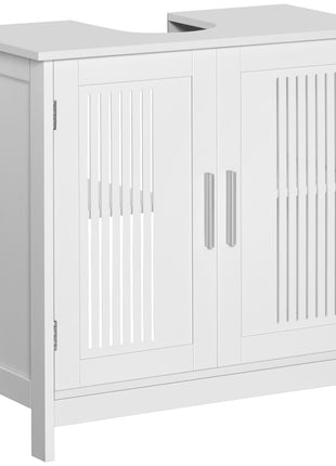 Bathroom Under Sink Cabinet Vanity Unit with Adjustable Shelf Space Saver, White