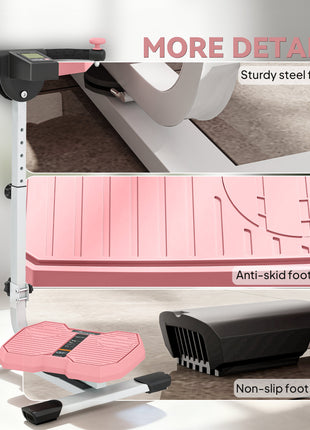 Foldable Ab Twister Board for Waist Trimming with LCD Display, Ab Workout Equipment for Women and Men, Pink