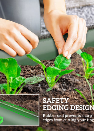 7.9' x 2' x 1' Galvanized Raised Garden Bed Kit, Metal Planter Box with Safety Edging, Green