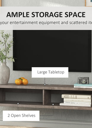 Wall Mounted TV Stand, Media Console Floating Storage Shelf for Living Room or Home Office, Dark Grey