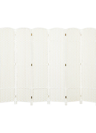 Folding Room Divider Screen 8 Panel 5.6 ' Tall Privacy Screen Freestanding Room Partition for Home Office, White