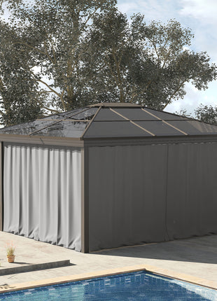 9.84' x 9.84' Gazebo Sidewall Set with Hooks/C-Rings, Gray