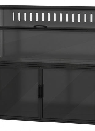 Hamster Cage with Storage Cabinet, Small Animal Cage with Easy View Acrylic Panels and Openable Top, Guinea Pig Habitat