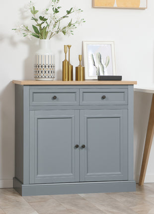 Sideboard Buffet Cabinet, Coffee Bar Cabinet with 2 Drawers and Double Door Cupboard for Kitchen, Living Room, Entryway, Dark Gray