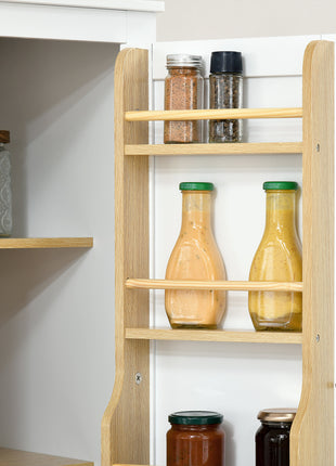 72" Kitchen Pantry Storage Cabinet, Modern Tall Kitchen Cabinet with 5-tier Storage Shelving, 8 Spice Racks, Drawer