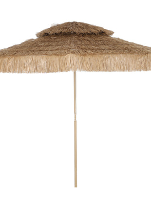 10 ft. Hula Thatched Tiki Patio Outdoor Umbrella with 8 Ribs, UPF30+, for Garden, Backyard, Deck, Pool, Natural