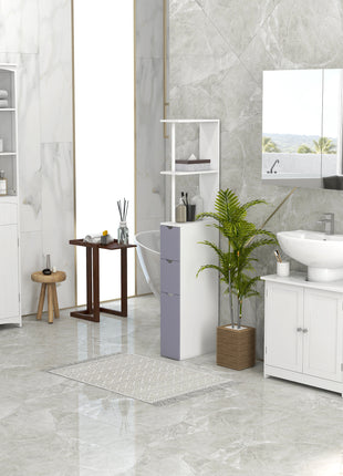 24" Under Sink Storage Cabinet with 2 Doors and Shelves, Pedestal Sink Bathroom Vanity Furniture, White