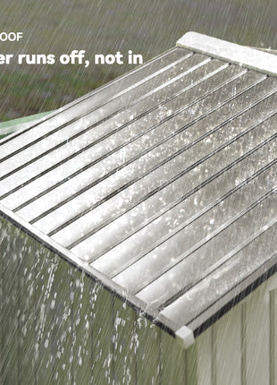 7x4 Garden Shed, Storage Shed with 4 Vents & 2 Sliding Doors, Garden Tool House for Backyard, Patio, Garage, Lawn,White