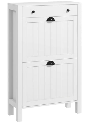 Shoe Storage Cabinet with 2 Flip Drawers for 8 Pairs of Shoes