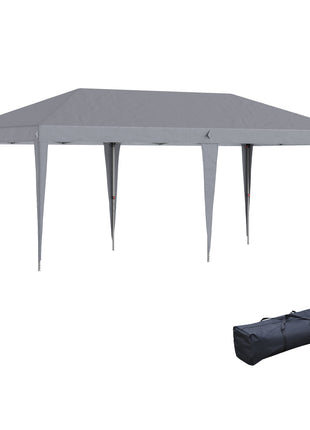 10' x 20' Pop Up Canopy Tent, Upgraded Heavy Duty Tents for Parties, Outdoor Instant Gazebo Sun Shade Shelter with Carry Bag, for Catering, Events, Wedding, Backyard BBQ, Gray