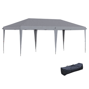 10' x 20' Pop Up Canopy Tent, Upgraded Heavy Duty Tents for Parties, Outdoor Instant Gazebo Sun Shade Shelter with Carry Bag, for Catering, Events, Wedding, Backyard BBQ, Gray