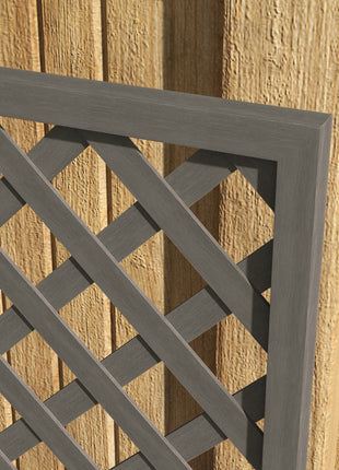 Trellis Planter Box for Climbing Plants, Raised Garden Bed w/ Trellis Lattice for Outdoor Garden, Deck, Backyard, Gray