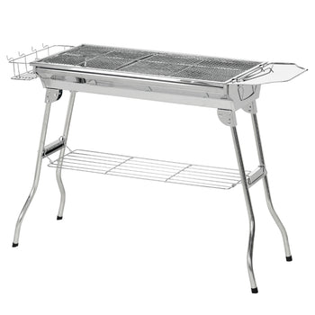 Charcoal Barbecue Grill Stainless Steel Portable Folding Charcoal BBQ Grill Stainless Steel Camp Picnic Cooker