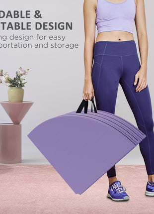 Foldable Crash Mat, Pole Padding with Carrying Handles and EPE Foam for Dance Training and Exercise, Purple