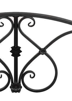 Garden Bridge 3.3FT, Decorative Classic Backyard Pond Bridge with Safety Railings Black