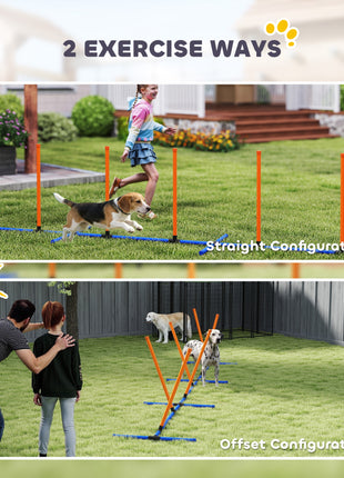 Dog Agility Training Equipment Adjustable Poles for Dog Agility Course with Carry Bag