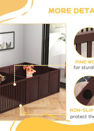 Whelping Box for Dogs Built for Mother's Comfort, Dog Whelping Pen with Removable Doors, Puppy Playpen for Indoors, Newborn Puppy Supplies & Essentials, 81" x 39" x 20", Coffee