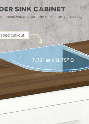 Bathroom Sink Cabinet, Freestanding Under Sink Cabinet Adjustable Shelf