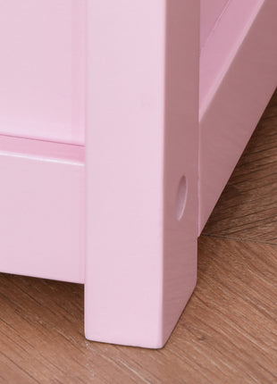 Toy Box Chest, Kids Storage Bench with Large 27 L Interior, Toy Organizer with Top Lid, and Backrest, Kids Bedroom Furniture for Nursery Room, Playroom, Bedroom, 24" x 12" x 20", Pink