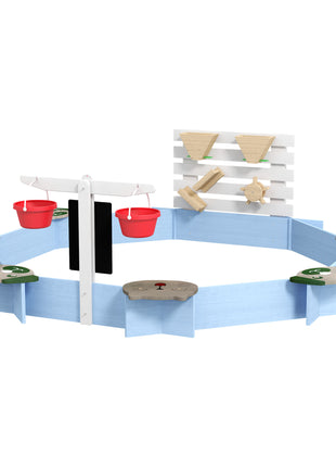 Wooden Sandbox for 3-7 Years, 85" x 85" x 25", Blue