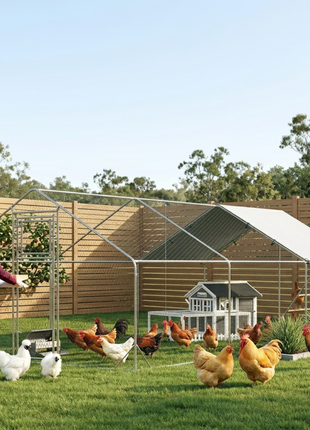 Wooden Chicken Coop with Run for 1-2 Chickens, 68" x 59" x 42"