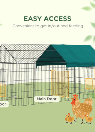 87" Small Animal Playpen with with Roof for Rabbits, Chicken, Chinchillas for Indoor/Outdoor Use, Green