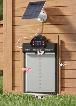 2K HD AI Camera Automatic Chicken Coop Door with APP Remote Control, WiFi Solar Powered with 5200 mAh Large Battery