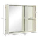 31.5" x 25.5" Medicine Cabinet with Mirror, 2-Tier Storage Shelf, Wall Mounted Bathroom Cabinet, White
