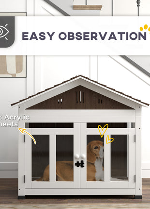 40"L Wooden Dog House Outdoor Indoor for Small, Medium, Large Dogs, with Air Vents & Elevated Removable Floor