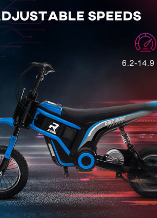 24V 350W Electric Dirt Bike Up to 15 MPH w/ Twist Grip Throttle, Blue