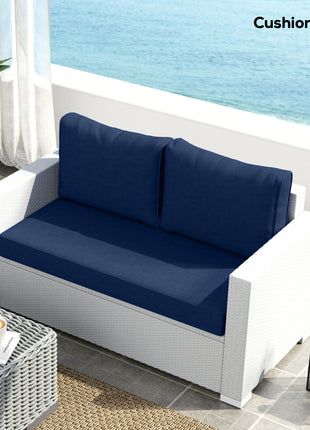 2 Seat Patio Furniture Cushions, 46x26x5 in, Thick Outdoor Loveseat Cushion Set with Removable Cover
