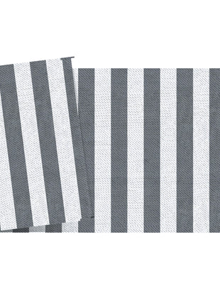Reversible Outdoor Rug, 9' x 18' Waterproof Plastic Straw Floor Mat, Portable RV Camping Carpet, Large Floor Mat for Backyard, Deck, Picnic, Beach, Gray & White Striped