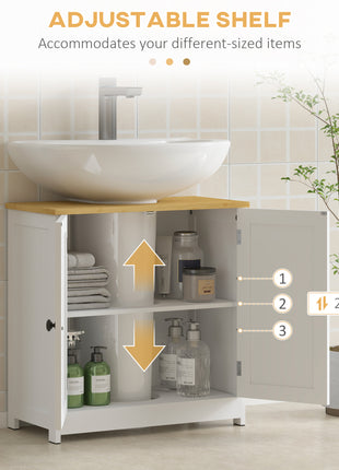 Bathroom Vanities Under Sink Storage Cabinet Cupboard with 2 Doors, 23.5" x 11.75" x 24", White