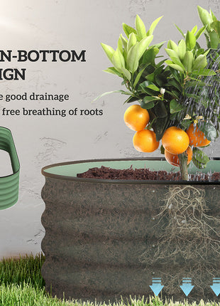 6.4' x 2' x 1.4' Galvanized Raised Garden Bed Kit, Metal Planter Box with Safety Edging, Green