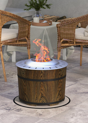 Smokeless Fire Pit, Portable Camping Bonfire Stove with Mat for Backyard, Patio, Picnic, Magnesium Oxide, Brown