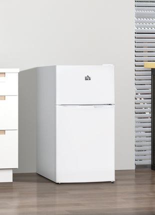 3.2 Cu.Ft Mini Fridge with Freezer, Compact Refrigerator with Adjustable Thermostat, White