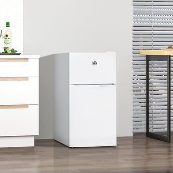 3.2 Cu.Ft Mini Fridge with Freezer, Compact Refrigerator with Adjustable Thermostat, White