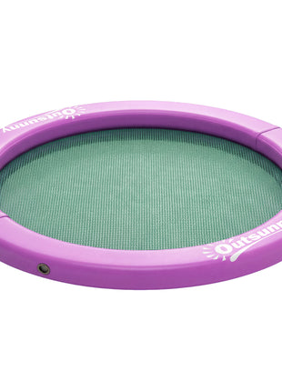 8FT Inflatable Water Hammock Floating Ring, Inflatable Floating Dock Platform for for Lakes, Pools, Oceans, Purple