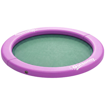 8FT Inflatable Water Hammock Floating Ring, Inflatable Floating Dock Platform for for Lakes, Pools, Oceans, Purple