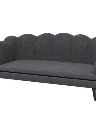 Pearl Design Pet Sofa for Medium and Large Sized Dogs, Pet Bed with Cushion and Solid Wood Legs, Charcoal Gray