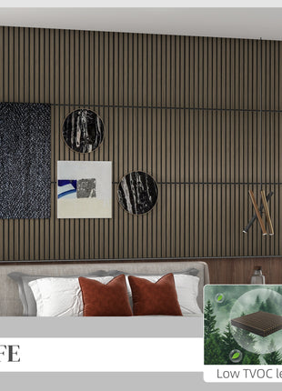 24" x 24" Wood Panels for Wall, 4 Pack Acoustic Panels, Sound Absorbing Slat Wall for Wall Decor, Home, Brown
