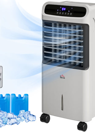 3-In-1 Ice Cooling Fan, Mobile Evaporative Air Cooler with Remote, Timer, Oscillating for Home Office, Bedroom, Gray