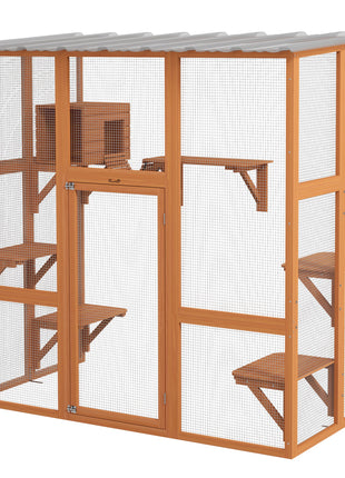 Catio Cat Window Box Outside Enclosure with Bridge Platforms