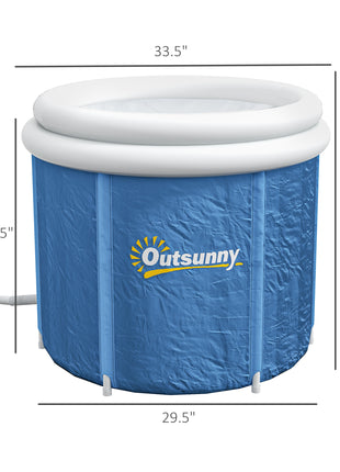 Cold Plunge Tub, Portable Ice Bath Cold Water Therapy Tub with Thermo Lid, for Athletes Recovery, Dark Blue