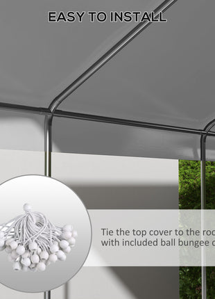 20' x 10' Carport Replacement Canopy for Model 84C-207WT or 84C-386V00WT with Ball Bungee Cords, Gray (Only Cover)